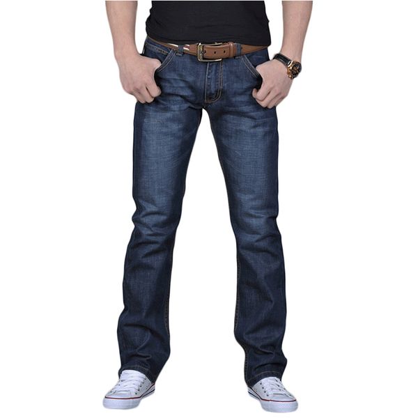 

men's jeans denim straight casual fashion cozy pants, Blue