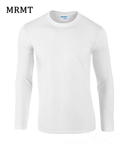

2019 mrmt 100% cotton men's long sleeve t shirt pure color culture cotton tshirt long neck t-shirt solid tee, White;black