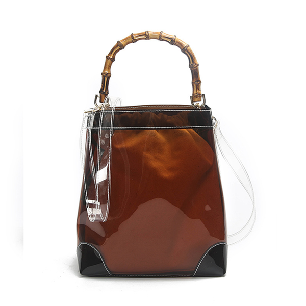 

s.ikrr clear bag женская сумка bamboo ручки прозрачные сумки мода желе summer beach tote высокое качество