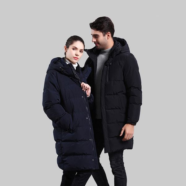 

couples winter warm keeper coats men thick wadded extra long hooded cotton padded jackets sports trainning overcoats au-160, Tan;black