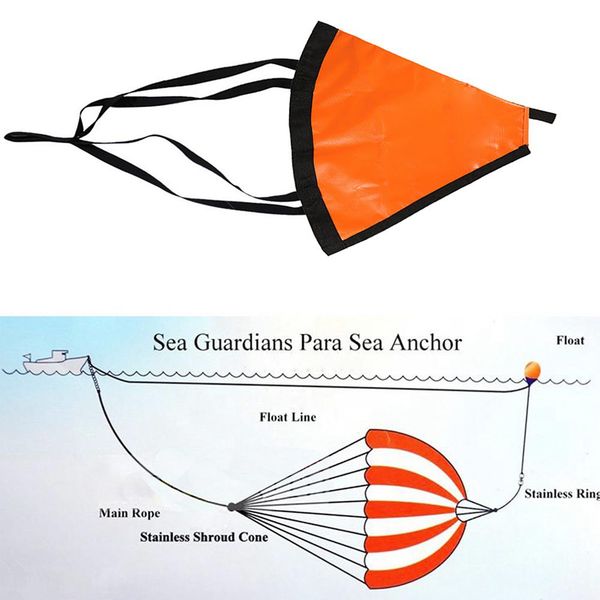 

mounchain 24inch drogue sea anchor marine kayak drift sea anchor trolling drift sock brake fishing rowing boat yacht