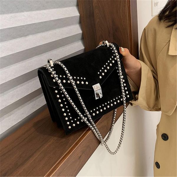 

small bag women messenger small rivet new chain square bag 2020 shoulder bsfox