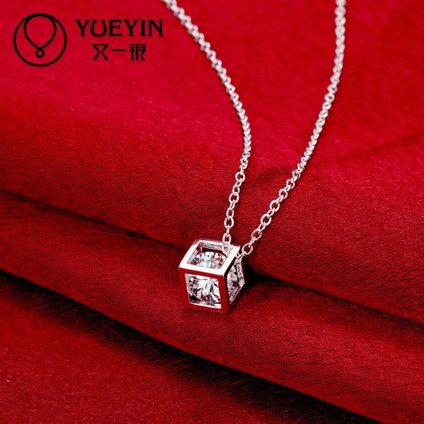 

Cheap Pendant Necklaces Silver plated Necklace pendant charm chain crystal Necklace fashion jewelry Classic Colar Feminina Original designs