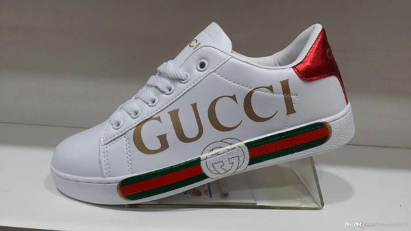 

2020 new arrival fashion men women casual shoes luxury designers sneakers shoes genuine leather bee embroidered ing, Black