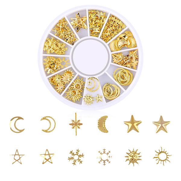 

ocean nail art studs gold charms summer sea metal alloy rivets shell starfish fashion gold metal nail art, Silver;gold