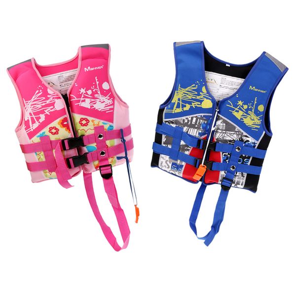 

s/m/l pink/blue kids child buoyancy life jackets vest with whistle for swimming kayaking surfing boating rafting