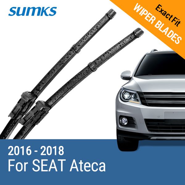 

sumks wiper blades for seat ateca 26"&18" fit push button arms 2016 2017 2018