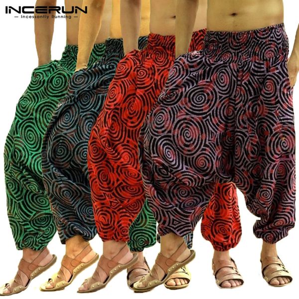 

brand vintage men's harem pants aladdin hmong boho baggy hiphop trousers wide legs pants cross-pants jogger sweatpant dance big, Black