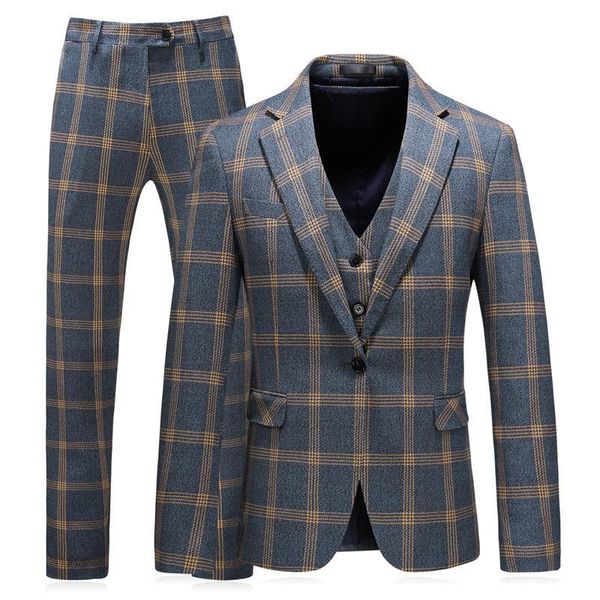 

3 шт тонкий плед костюмы для жениха костюм марьяж мужской бизнес повседневный офисный костюм для мужчин мужская плюс размер 5xl, White;black