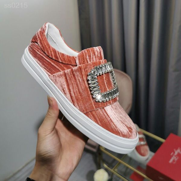 

2020 leisure rhinestone square buckle thick bottom casual shoes flat bottom comfortable single shoes factory direct sale size 35-39cm, Black