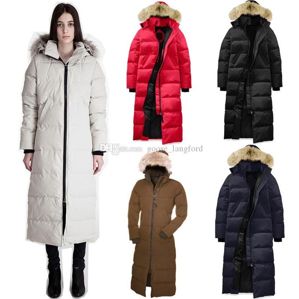 

классический стиль популярные женщины зима полноразмерные шинель гусь женщины mystique parka гусь пуховые куртки big coyote меховой воротник, Black