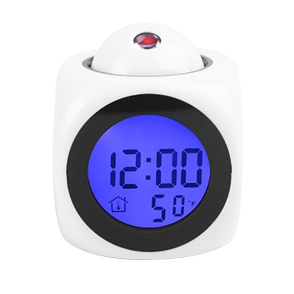 

2019 new lcd projection voice talking alarm clock backlight electronic digital projector watch desk temperature display