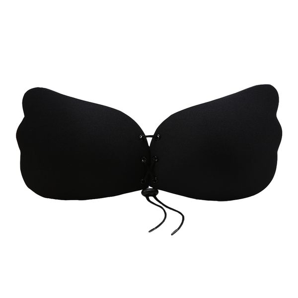 

femme lingeries strapless bra women push up bra self adhesive silicone lace intimates bras strapless invisible bras for wedding party, Red;black