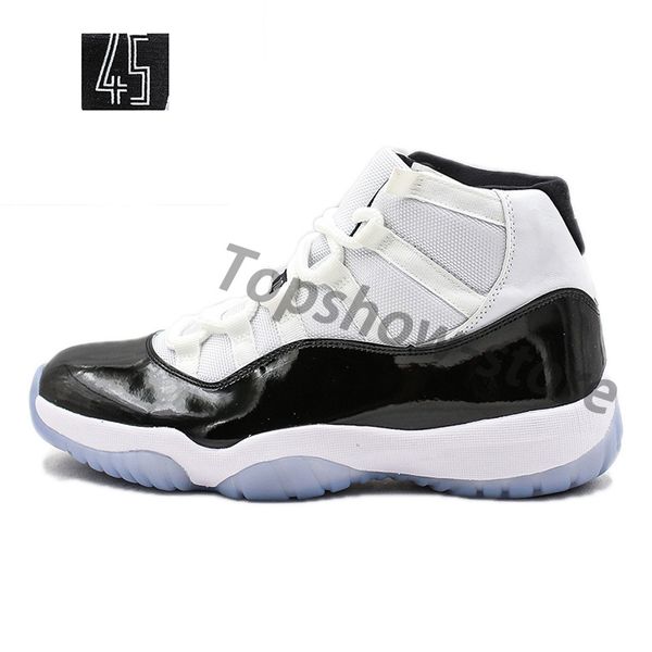 

newst 11s basketball shoes pm concord 45 platinum red embroidery men women sport shoes designer sneakers