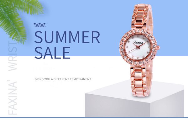 

fashion women's quartz watch sets fashion creative crystal design bracelet necklace earrings set female jewelry set lady's wife mo, Slivery;golden