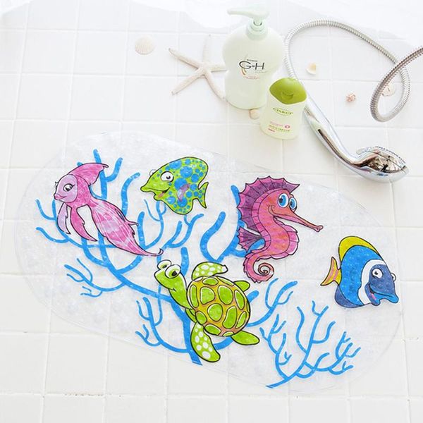

bathroom child sucker non-slip marine life bathroom mat shower carpet with suction cup non-slip mat decoration