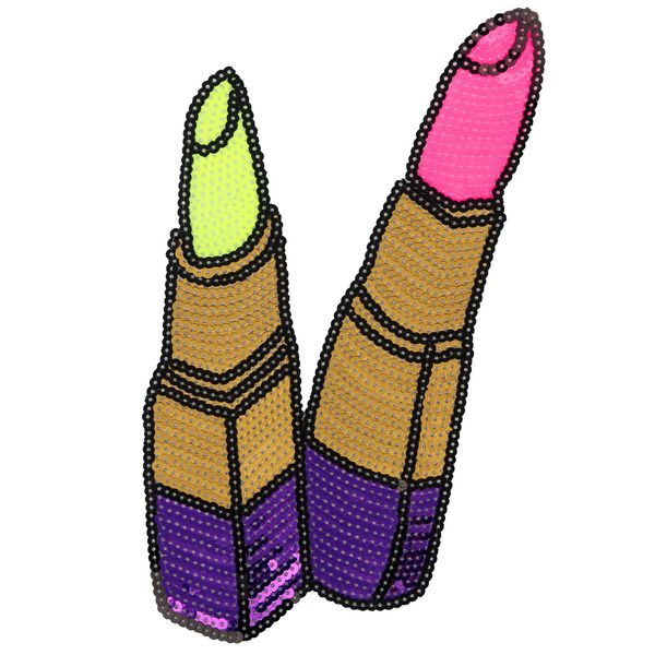 

вышивка блестками для рта для курток, вышитые губы, аппликации для значков джинсов, помада для одежды, помады a100, Black