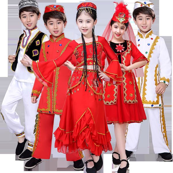 

songyuexia 2019 chinese folk dance costume boy girl hmong clothes children boy costume ancient chinese for kid, Black;red
