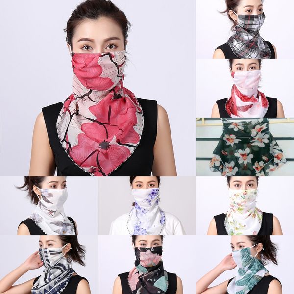 

x4voz women mask scarf face shipping silk chiffon handkerchief outdoor dust-proof sunshade masks scarf dust mask party masks, Black