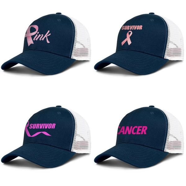 

survivor pink ribbon breast cancer dark_blue for men and women trucker cap baseball cool custom plain mesh hats funny design beast go 2, Blue;gray