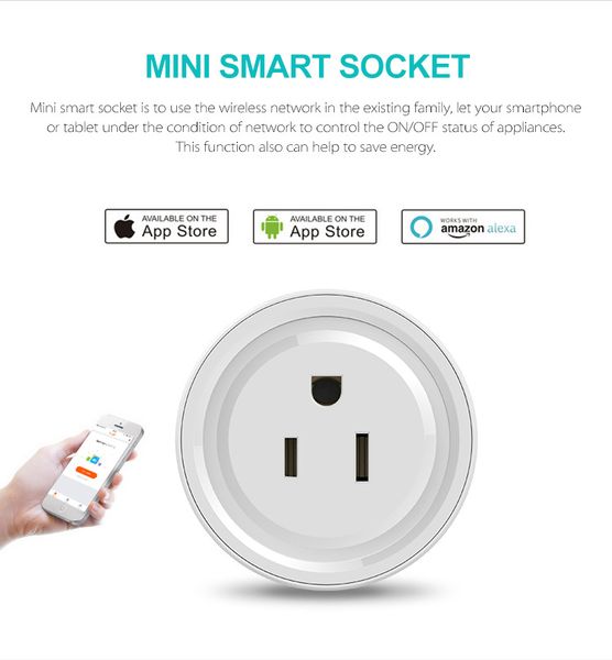 

wifi smart plug mini round us socket support alexa,google home,ifttt outlet