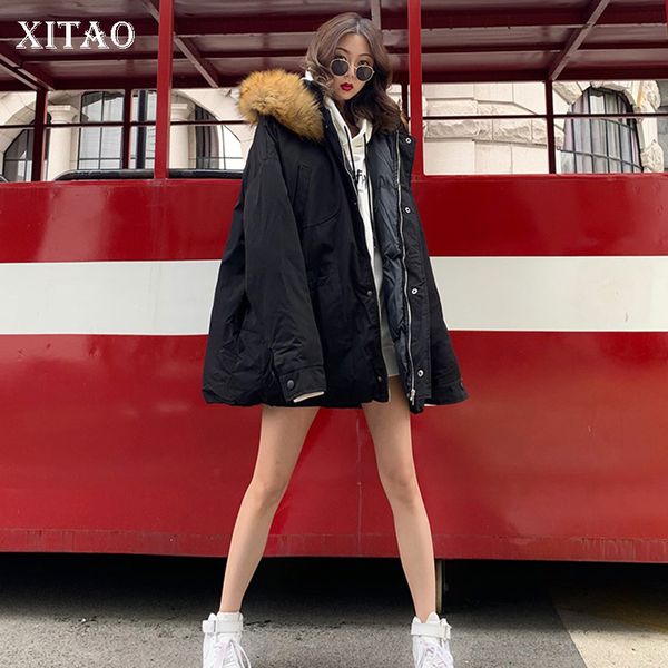 

xitao толстой сыпучие ветровки одежда женщины 2019 single нагрудного кармана элегантных плиссированные малый свежая повседневное меньшинство, Black