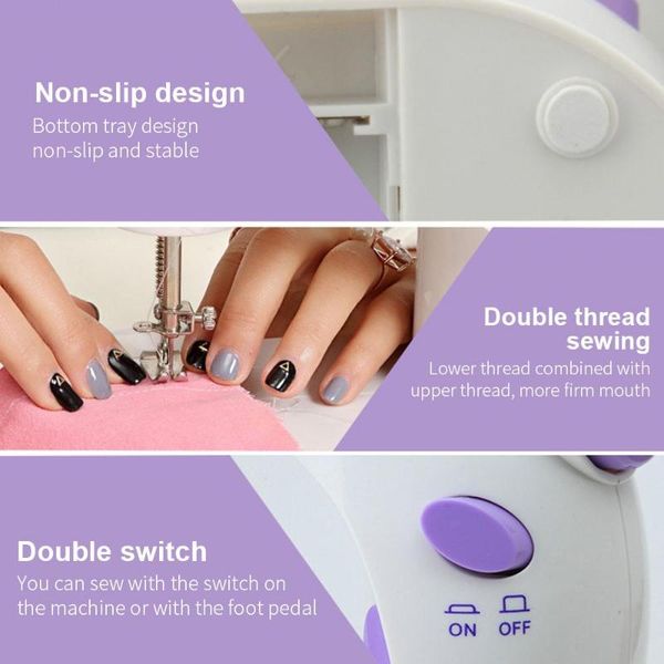 

abs electric mini electric sewing machine mini sewing machine portable small hand-held desktop, Black