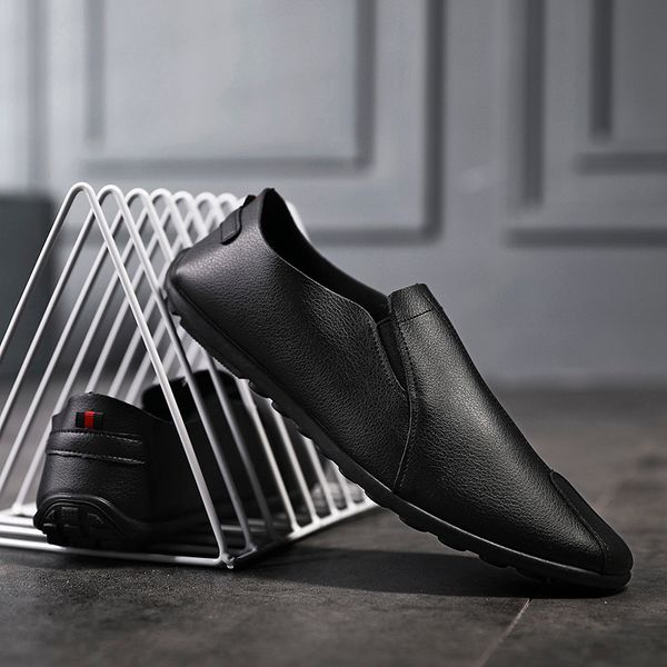 

2019 style summer men's doudou shoes korean version set foot lazy camouflage low-tide shoes personality men's loafers, Black