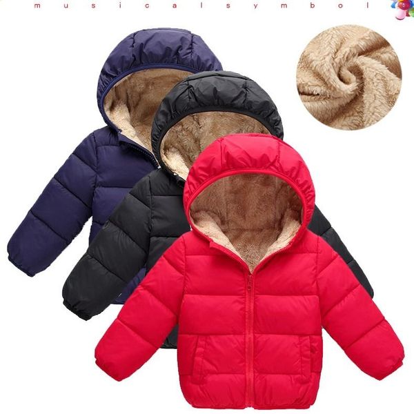 

детское зимнее пальто 1-9 лет мальчиков и девочки parkas толстых овчин пальто младенца способа все-матч унисекс теплым и бархатные, Blue;gray