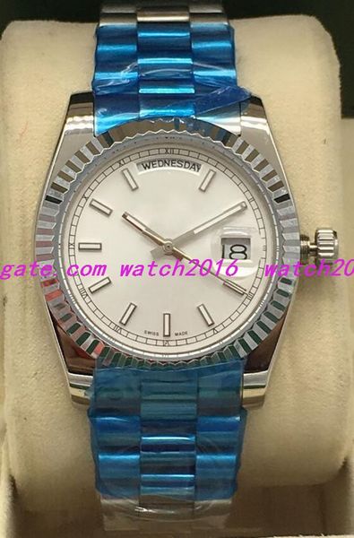 

9 style luxury watch 18k yellow gold 118208 118238 warranty index dial 36mm steel fluted automatic fashion men's watches, Slivery;brown