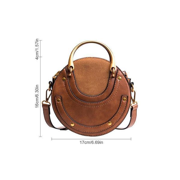 

crossbody pu bag fashion clutch tote rivet small round handbag messenger shoulder hand bags for women female elegant ladies bag
