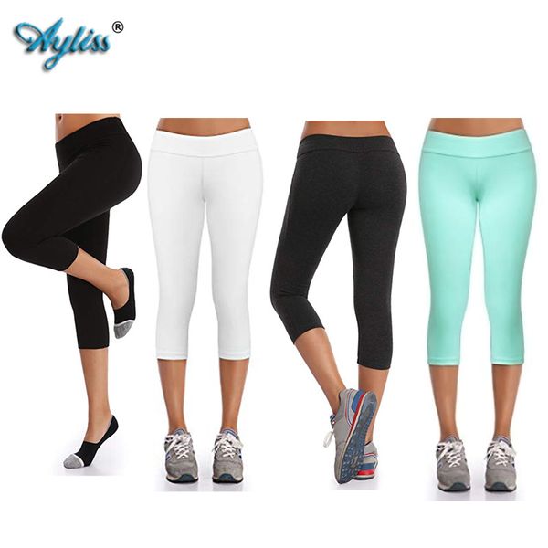 

ayliss женщины энергия бесшовная животика управления спортивные штаны супер эластичный gym высокой талией спорт бег брюки, Black;white