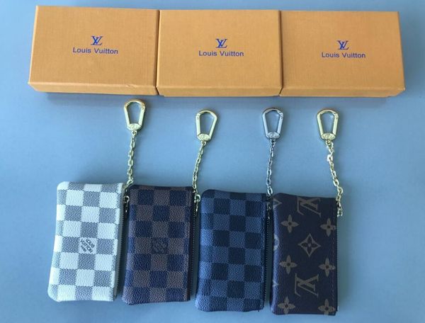 

6 color new cla ic coin wallet men and women checkerboard cat paw rint fa hion hort zipper bag without box