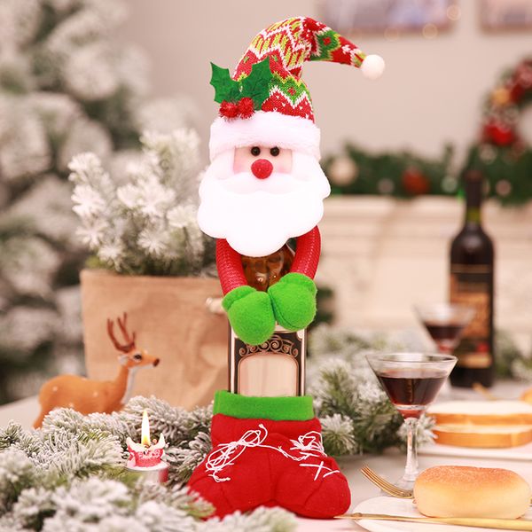 

great christmas gift santa claus snowman wine bottle cover clothes decoration