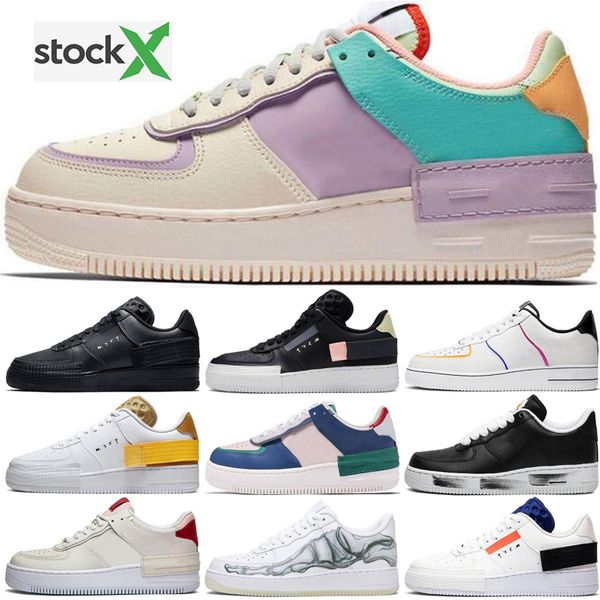 

2020 stock x triple black white running shoes for men women dunk skeleton sports skateboarding summit white wheat mens sneakers sports