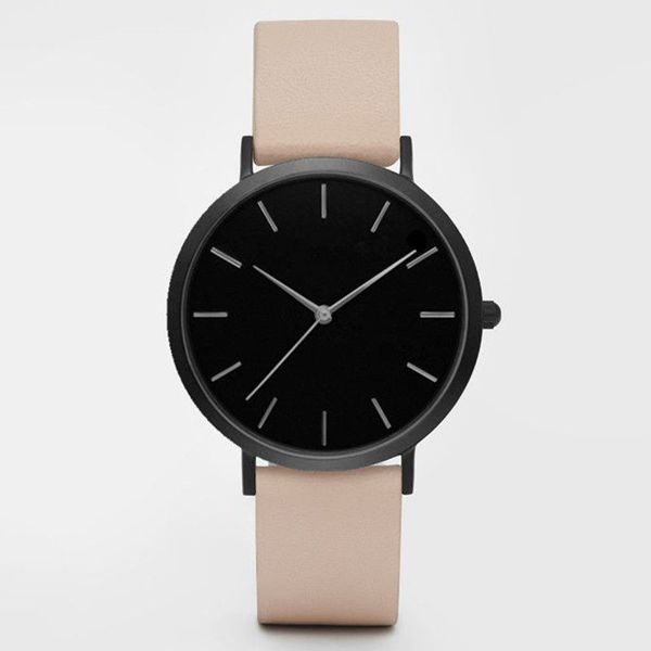 

simple fashion women watches casual rose gold watch ladies leather strap women's bracelet wrist watches quartz clock, Slivery;brown