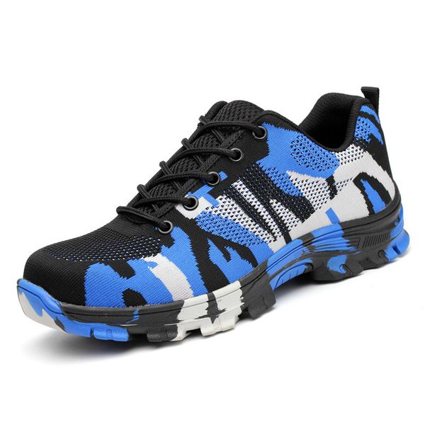 

safety shoes men's breathable deodorizing steel head anti-smashing and anti-penetration lightweight safety shoes work site, Black