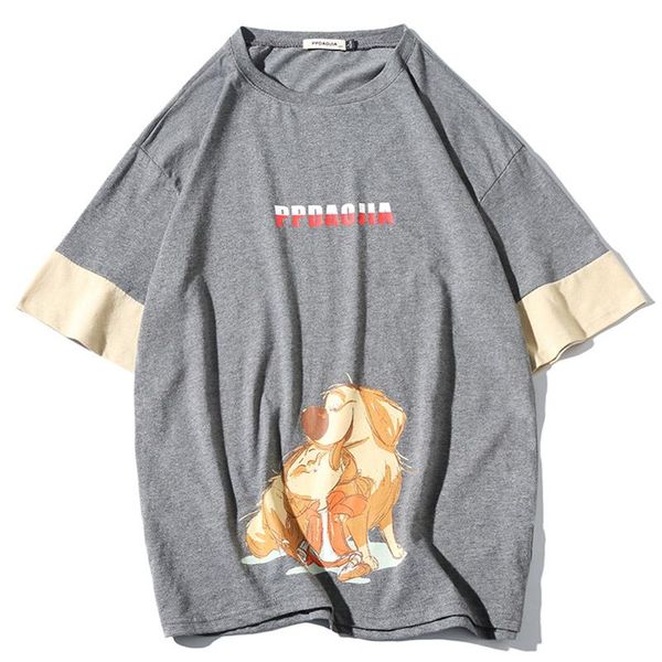 

2019 летние футболки мужские cartoon printed с коротким рукавом футболка мужчины майка мужская мода марка шею tshirt, White;black