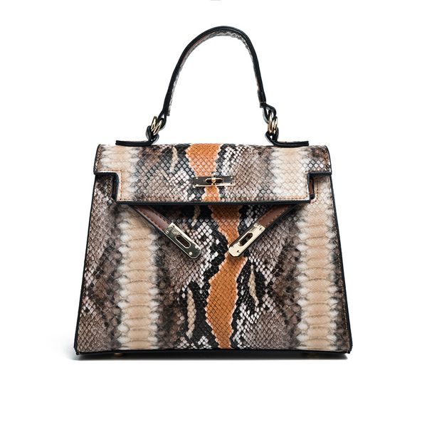 

women's bag 2019 new seller women's bag pu retro one-shoulder fashion snakeskin print handbag