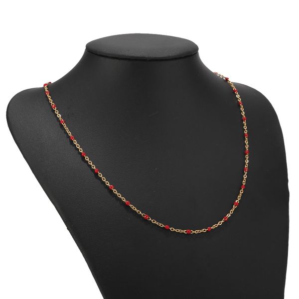 

1pcs stainless steel gold/silver dainty cute chain tiny beaded choker necklace satellite bead jewelry gift women