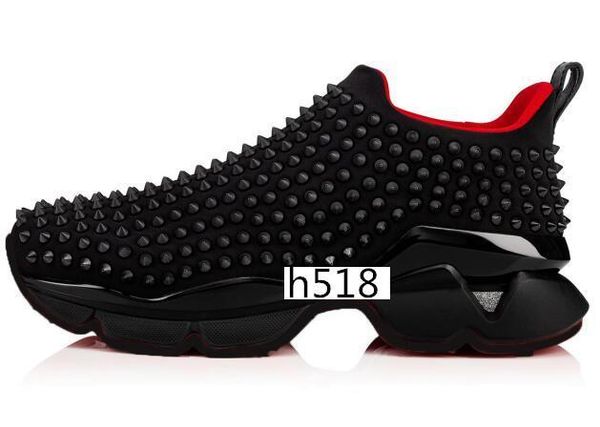 

red krystal spike sock donna flat neoprene sneakers designer luxury mens red bottoms shoes womens rivet spiky sock junior 4, Black