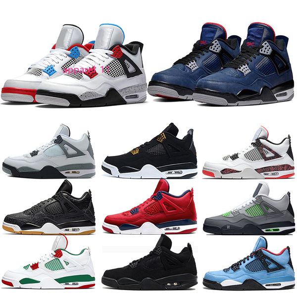 

4 new bred 4s mens basketball shoes what the cool grey white cement royalty men designer sports sneakers size 40-47
