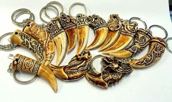 

20 pcs punk men vintage hip hop jewelry accessories keychain, Slivery;golden