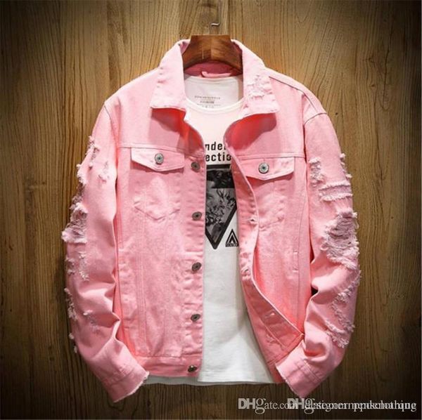 

осенние джинсовые мужские куртки плюс размер отворотом шеи с длинным рукавом мужские куртки отверстия сплошной цвет пары пальто, Black;brown