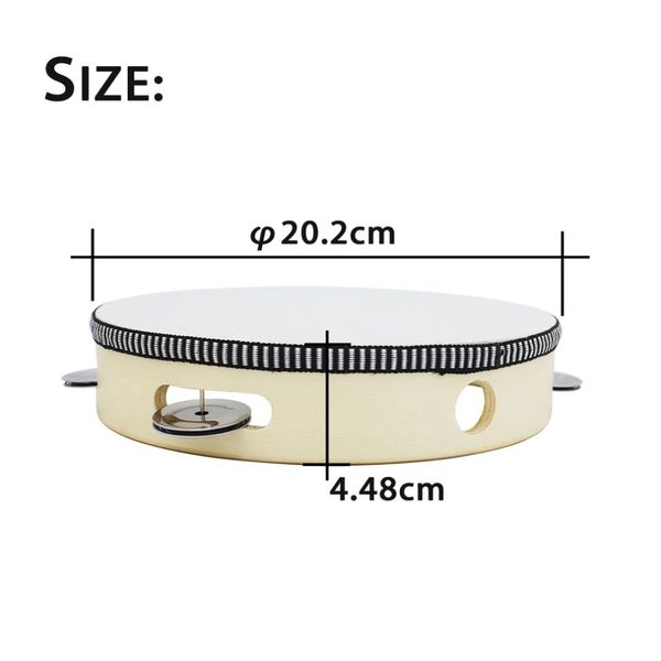 

wood round hand held tambourine with bell for children educational musical percussion instruments toy