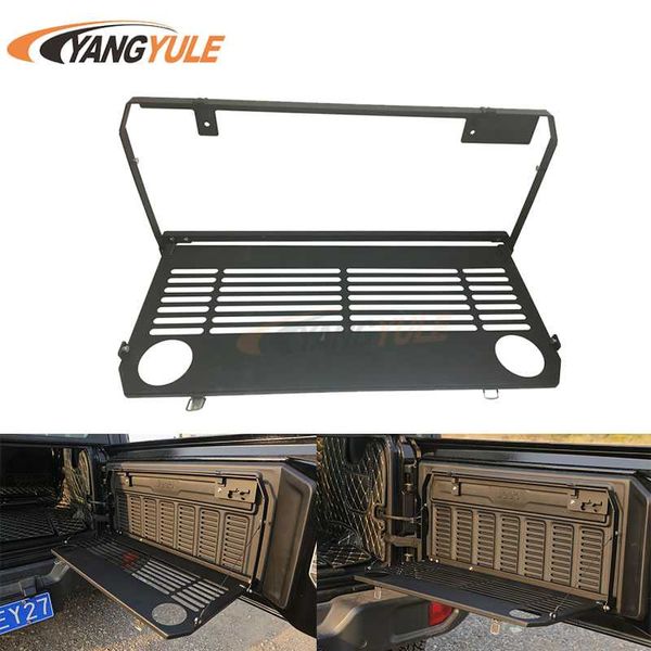 

1pc tailgate table rear door foldable shelf storage bracket accessories aluminum off-road travel for wrangler jl 2018-2019