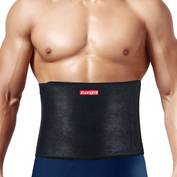 

kuangmi waist trimmer ab belt waist trainer back lumbar brace slimming belt adjustable support compression fitness, Black;gray