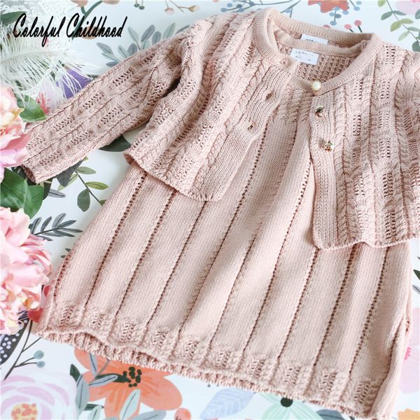 

adorable baby girls dresses autumn cotton knitting long sleeve 2pc set toddler baby girls clothing princess costumes vestidos be y190516, Red;yellow