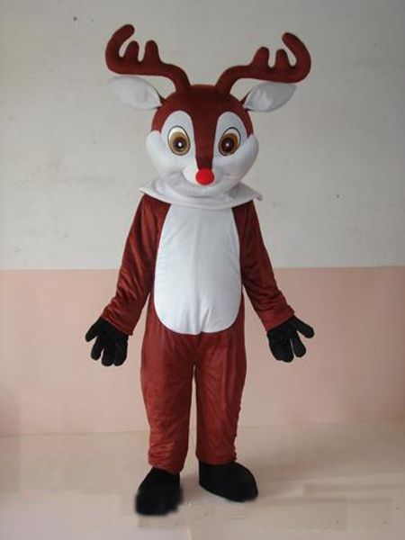 2019 de alta qualidade cervo nariz vermelho da mascote do traje do aniversário Adulto Halloween party desenhos animados Vestuário Trajes transporte livre