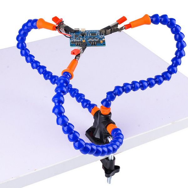 

helping hands soldering tool third hand 3 flexible arms 360 degrees rotated soldering station with swiveling alligator clip
